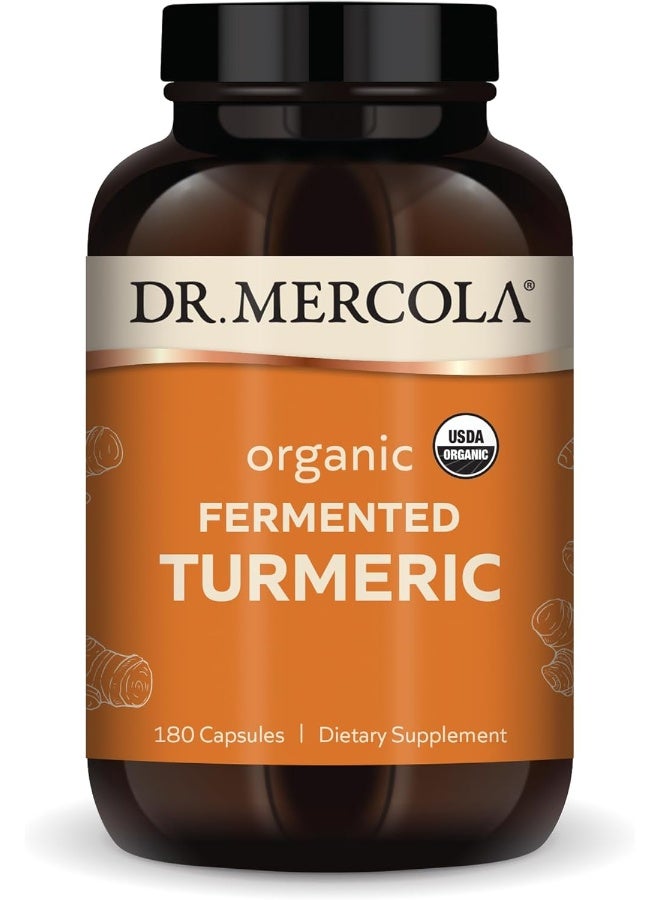Dr. Mercola Organic Fermented Turmeric, 90 Servings (180 Capsules), Dietary Supplement - Image 1